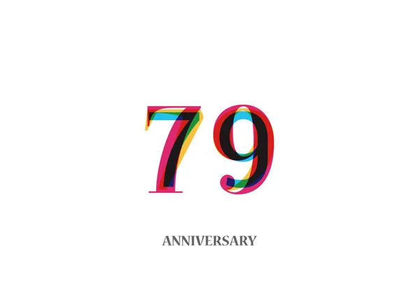 Jaar Kleurrijke Verjaardag Logo Ontwerp Geïsoleerd Witte Achtergrond — Stockvector