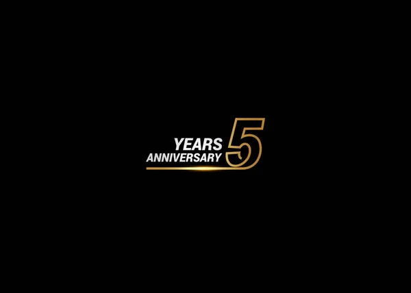 Years Anniversary Logotype Golden Colored Font Numbers Made One Connected — Stock Vector