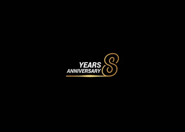 Χρόνια Επέτειο Λογότυπο Χρυσό Χρώμα Γραμματοσειράς Αριθμούς Από Μία Γραμμή — Διανυσματικό Αρχείο