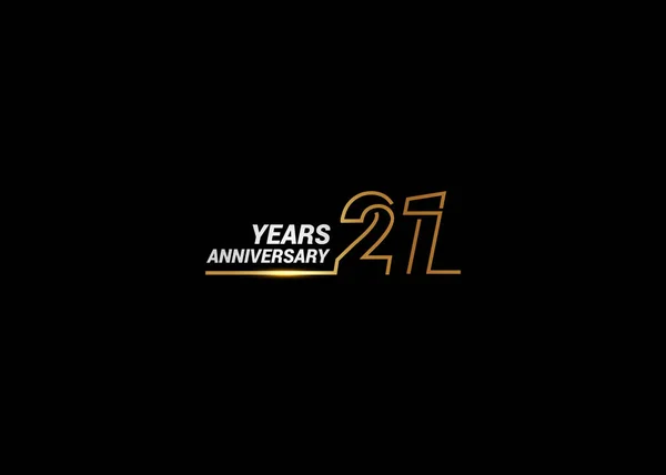 Jaar Verjaardag Logo Met Nummers Van Gouden Gekleurde Lettertypen Gemaakt — Stockvector