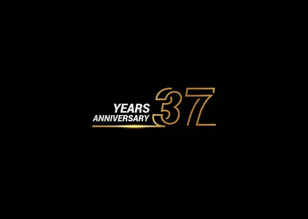 Jahre Jubiläums Logotyp Mit Goldfarbenen Schriftzahlen Aus Einer Verbundenen Zeile — Stockvektor