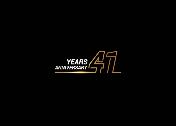 Years Anniversary Logotype Golden Colored Font Numbers Made One Connected — Stock Vector