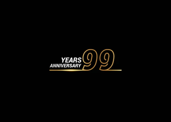 Jahre Jubiläums Logotyp Mit Goldfarbenen Schriftzahlen Aus Einer Verbundenen Zeile — Stockvektor