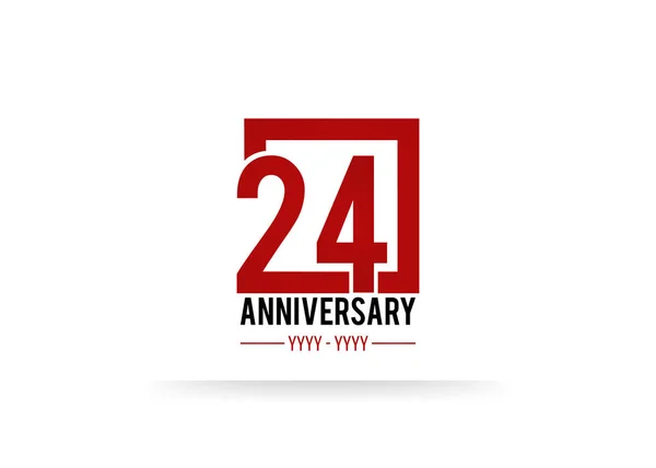 Anniversary Red Sign Square White Background Vector Illustration — Stock Vector