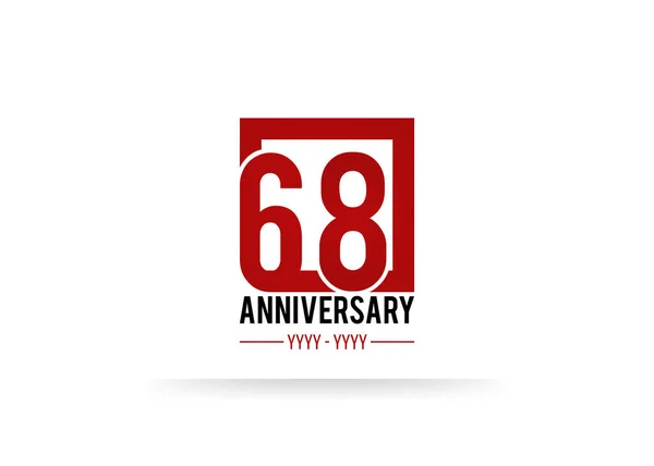 Anniversary Red Sign Square White Background Vector Illustration — Stock Vector