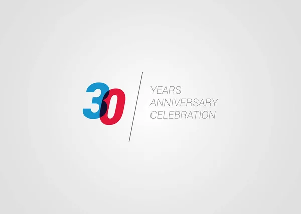Trinta Anos Celebração Aniversário Sinal Cor Fundo Branco Ilustração Vetorial —  Vetores de Stock