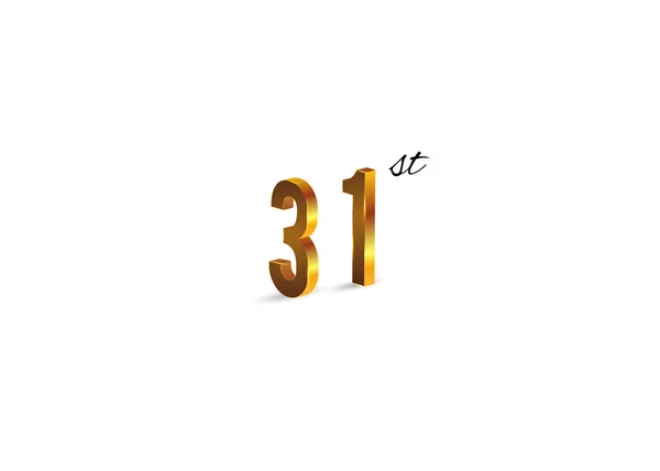 31E Symbole Doré Sur Fond Blanc Illustration Vectorielle — Image vectorielle