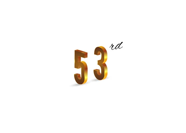 53Ème Symbole Doré Sur Fond Blanc Illustration Vectorielle — Image vectorielle