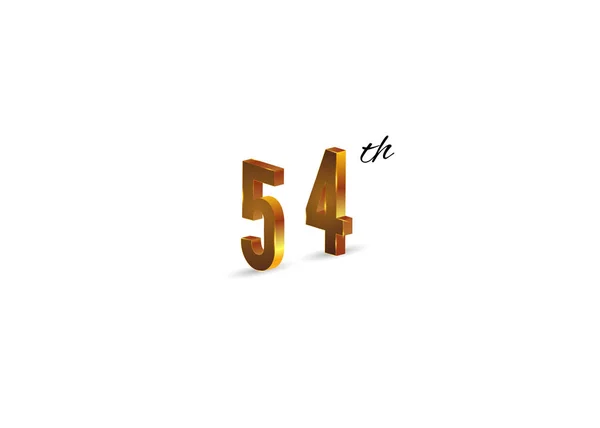 54E Golden Symbool Witte Achtergrond Vectorillustratie — Stockvector