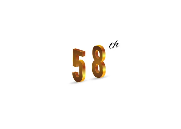 58Η Χρυσό Σύμβολο Άσπρο Φόντο Εικονογράφηση Διάνυσμα — Διανυσματικό Αρχείο