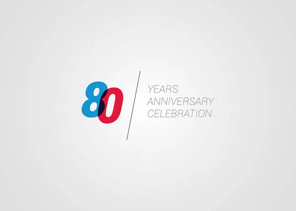 Oitenta Anos Aniversário Celebração Sinal Cor Fundo Branco Ilustração Vetorial Vetores De Bancos De Imagens