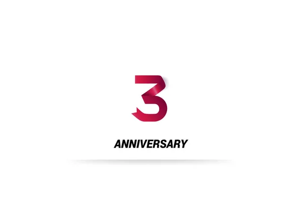 Aniversario Signo Rojo Sobre Fondo Blanco Ilustración Vectorial — Vector de stock