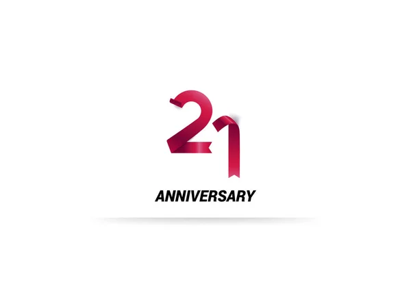 Anniversary Red Sign White Background Vector Illustration — Stock Vector