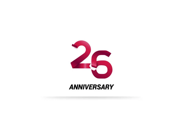 Anniversary Red Sign White Background Vector Illustration — Stock Vector