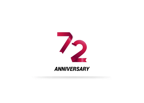 Anniversary Red Sign White Background Vector Illustration — Stock Vector