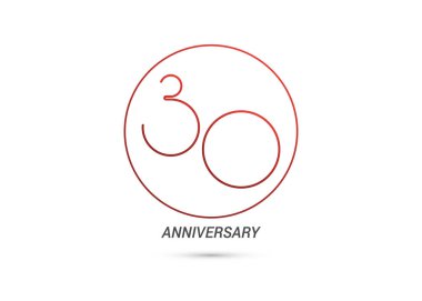 Beyaz arka planda, vektör çizim daireye 30 Yıldönümü oturum aç 