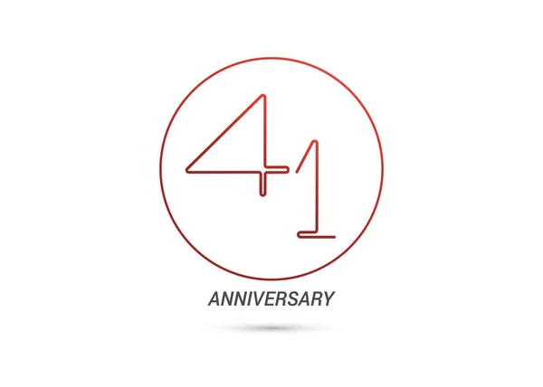 41周年纪念标志在圈子在白色背景 向量例证 — 图库矢量图片