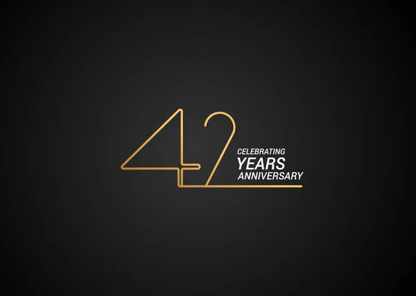 Vieren Jaar Verjaardag Gouden Symbool Zwarte Achtergrond Vector Illustratie — Stockvector