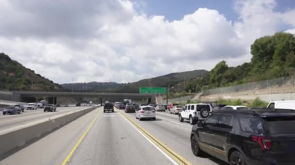 Los Angeles September 2019 Verkeersopstoppingen Tijdens Spitsuren Beroemde Snelweg 405 — Stockvideo