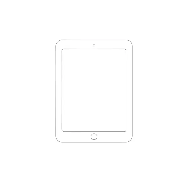 ışık graytablet Anahat vektör çizim ekran web öğesi bilgisayar beyaz arka plan üzerinde