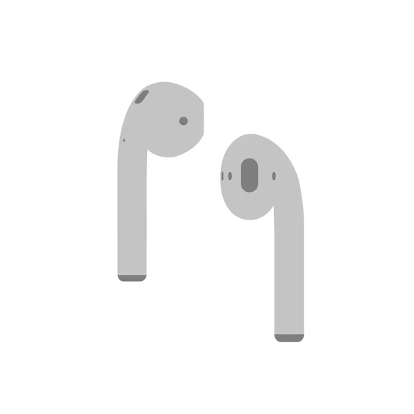 Ανοιχτό Γκρι Airpods Μουσική Ασύρματα Ακουστικά Επίπεδη Εικονίδιο Για Εφαρμογές — Διανυσματικό Αρχείο