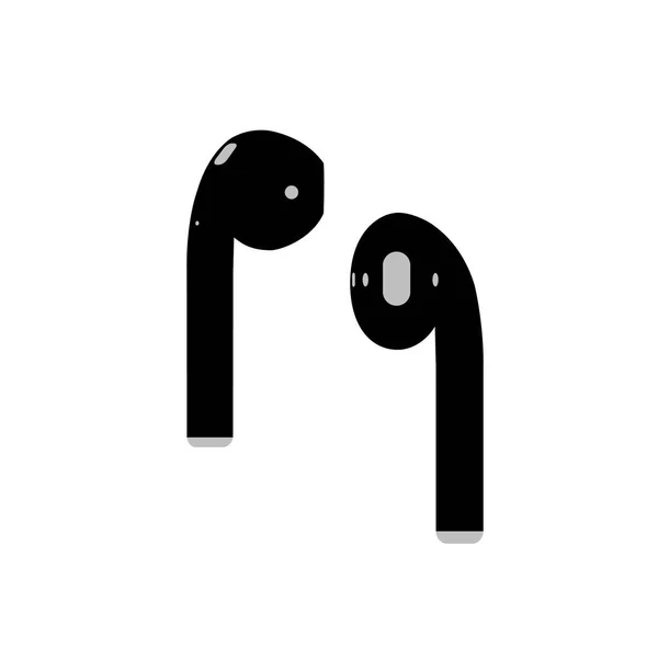 Apps ve beyaz arka plan Web sitelerinde için simge siyah Airpods müzik kablosuz kulaklık düz