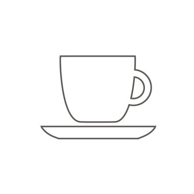 Siyah Kupası simgesi anahat kahve Cafe Restoran gıda ile çay siyah kontur beyaz arka plan üzerinde içecekler