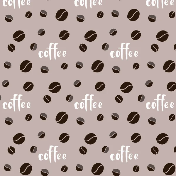 Motif Ornement Brun Vecteur Blanc Café Café Menu Tasse Grain — Image vectorielle