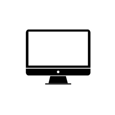 Gerçekçi bilgisayar ekran ekran beyaz arka plan üzerinde izole. Boş ekran vektör mockup tasarım izlemek