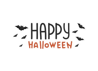 Vektör yazı Cadılar Bayramı. Mutlu Halloween metin afiş siyah sopa ile. Vektör yazı tipi tasarım. Doodle tasarlamak vektör. doku. Cadılar Bayramı yazı tipi