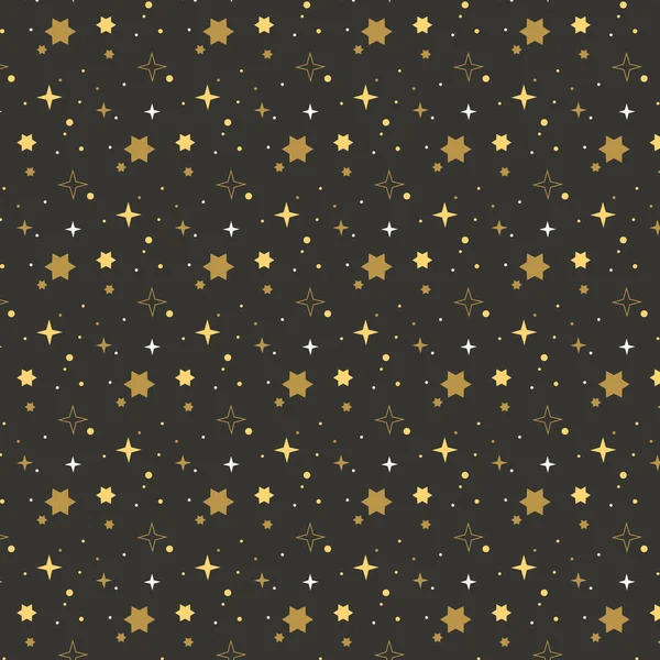 Siyah arka plan üzerine yıldız deseni. Tatil arka plan. Siyah zemin üzerine altın, sarı, beyaz yıldız