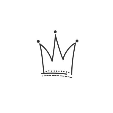 Taç Doodle tarzı çizim. El çizilmiş vektör Illustration. Çizim. EPS 10