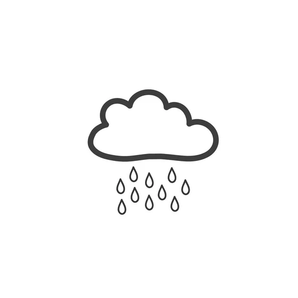 Dibujando nubes y lluvia. Un símbolo del clima. Ilustración vectorial en el estilo de doodle . — Archivo Imágenes Vectoriales