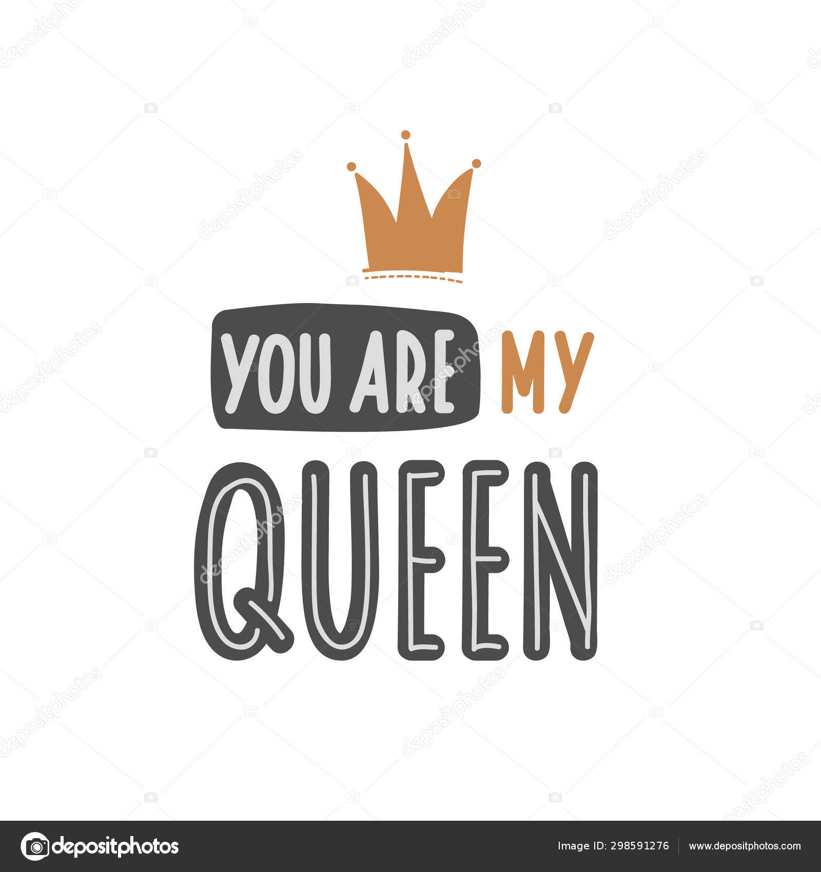 My queen calligraphy design Royalty Free Vector Image