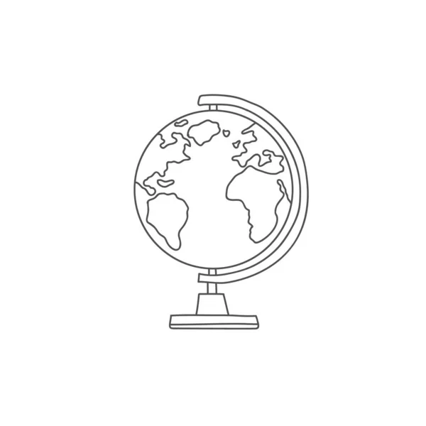 Globus im Stile eines Doodle. Vektorzeichnung von Hand. Modell des Globus — Stockvektor
