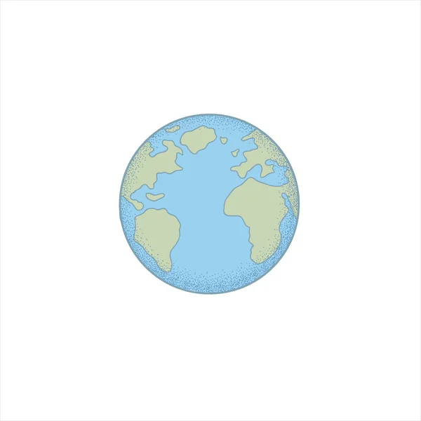 Erde. Vektorzeichnung des Globus. Farbabbildung von Hand — Stockvektor