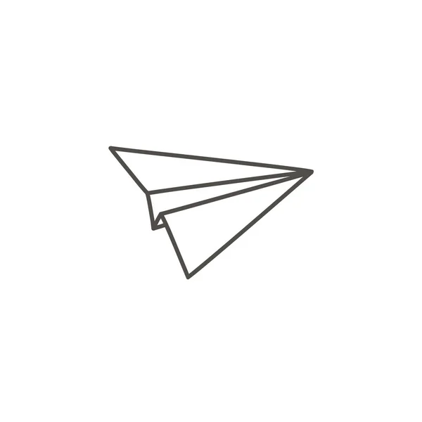 Бумажный самолет. Векторная линейная иллюстрация вручную. Рисунок Дудла , — стоковый вектор