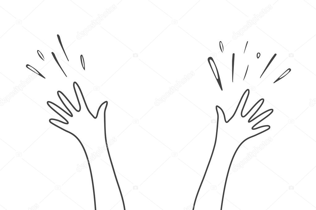 Applause hand drawn. Vector doodle illustration