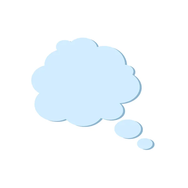 Голубой Пустой Пустой Пузырь Речи Думая Форме Шарика Белом Фоне — стоковый вектор