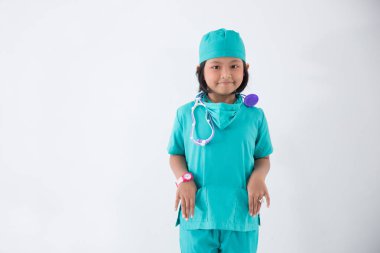 little kid profession uniform as a nurse clipart