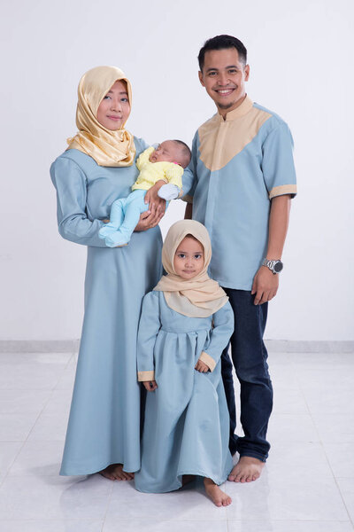 Asian muslim family Stock Image