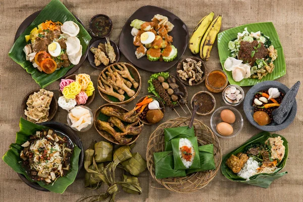 Top View Dari Makanan Kuliner Tradisional Indonesia Gado Gado — Stok Foto