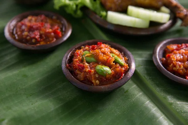 Sambal pete. makanan kuliner tradisional indonesia — Stok Foto