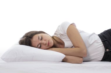 sıkı uyuyan güzel genç kız