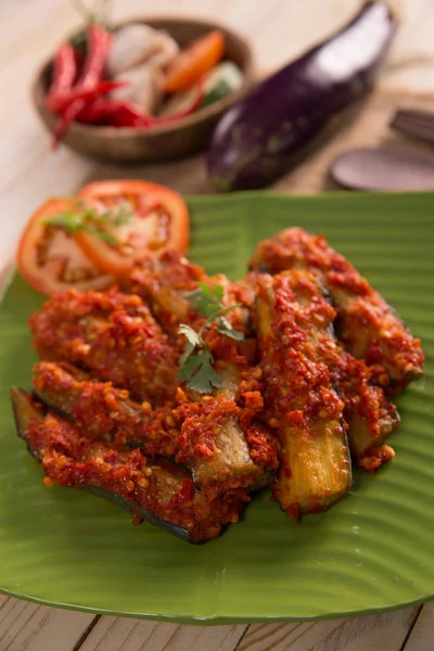 Terong balado indonesisches Essen — Stockfoto