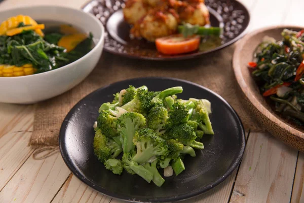 Stir fried broccoli or cah brokoli — Stock Photo, Image