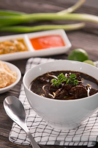 Rawon. traditional Indonesian beef black soup — Stock Photo, Image