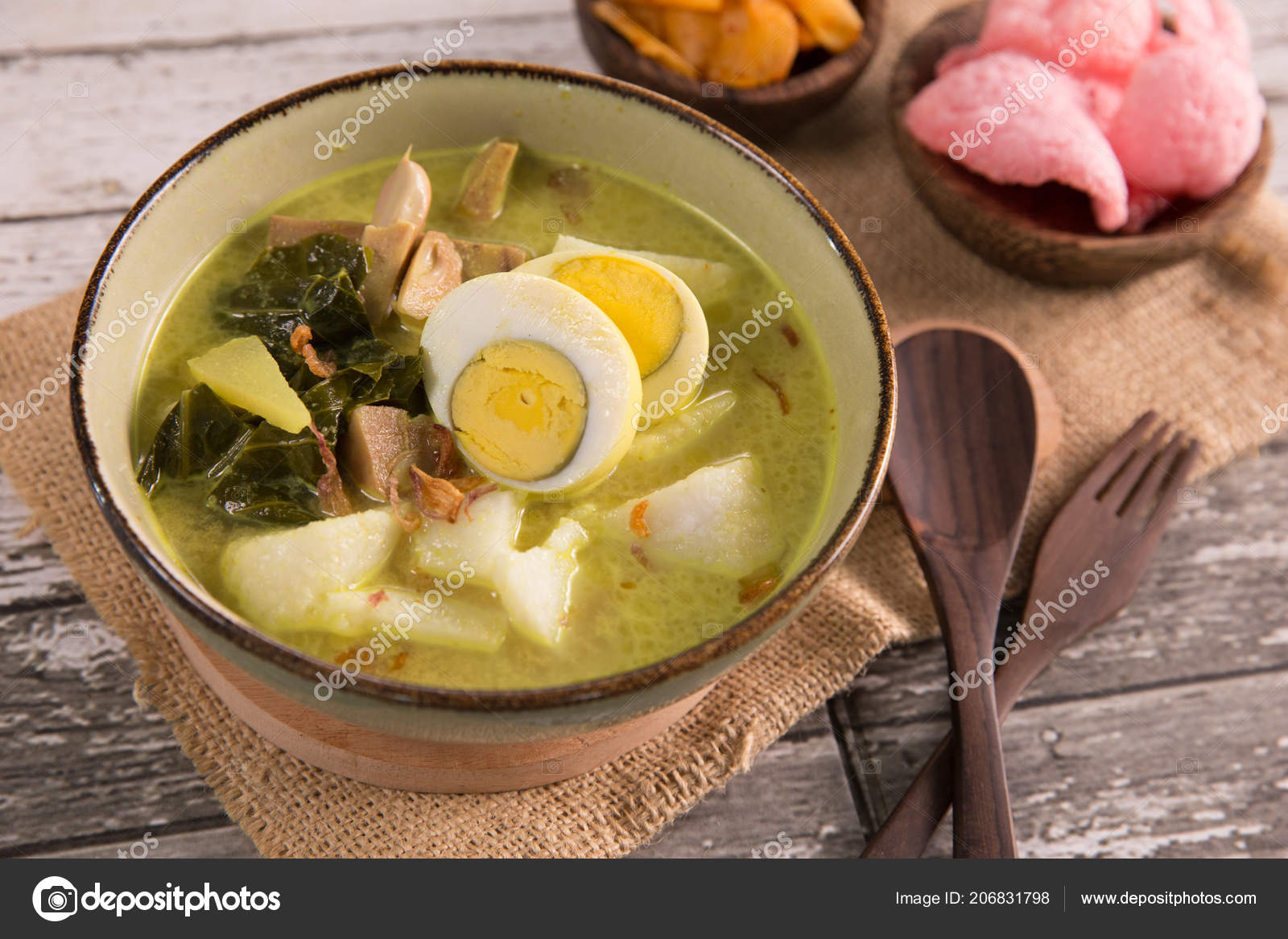 Lontong Sayur Rice Cake With Soup Stock Photo C Odua 206831798
