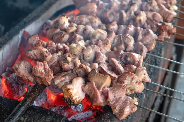 Sate klathak goat or mutton satay dish — Stock Photo, Image