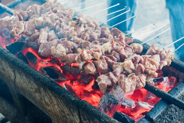 Sate klatak goat or mutton satay dish — Stock Photo, Image